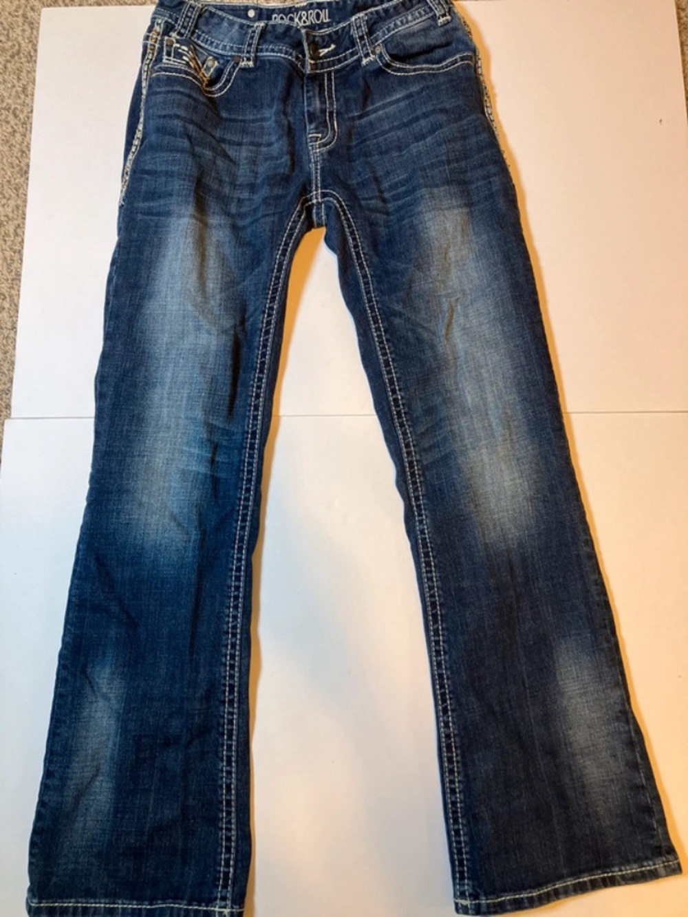 Rock & Roll Cowgirl Dark Blue Flared Jeans 28x32